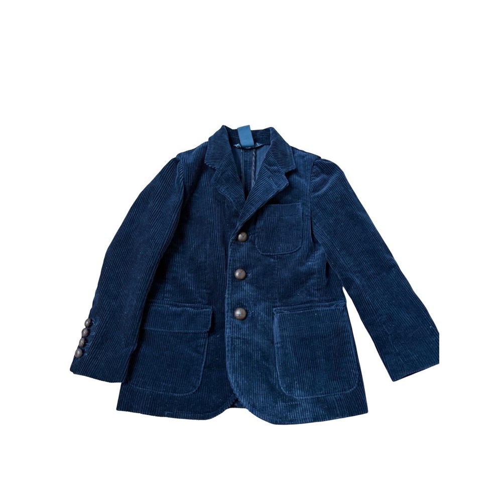 Vtg Polo Ralph Lauren Corduroy Sport Coat Blazer Jacket Classic Blue Size 6 Kids